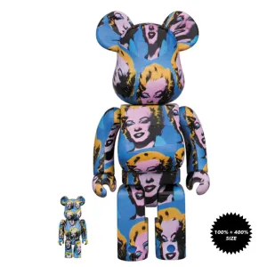 Andy Warhol Marilyn Monroe 100%   400% Bearbrick Set by Medicom Toy x Warhol