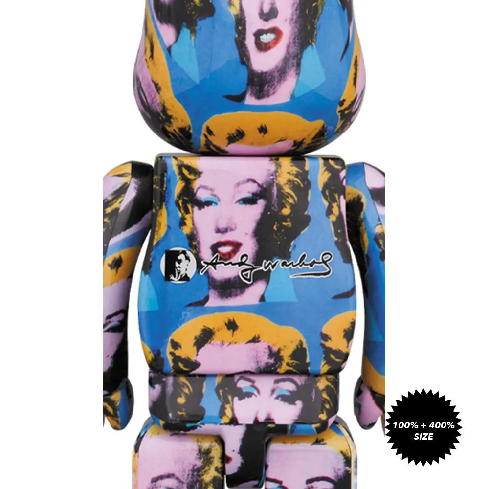 Andy Warhol Marilyn Monroe 100%   400% Bearbrick Set by Medicom Toy x Warhol