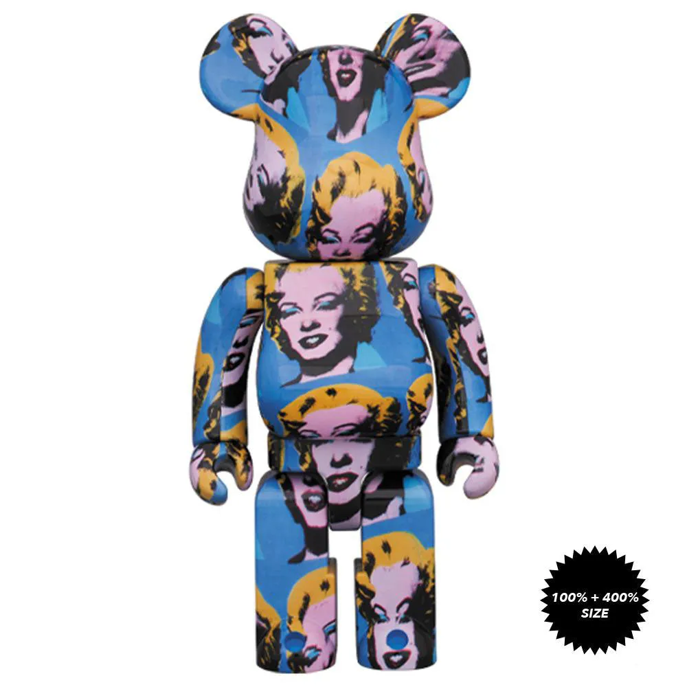 Andy Warhol Marilyn Monroe 100%   400% Bearbrick Set by Medicom Toy x Warhol