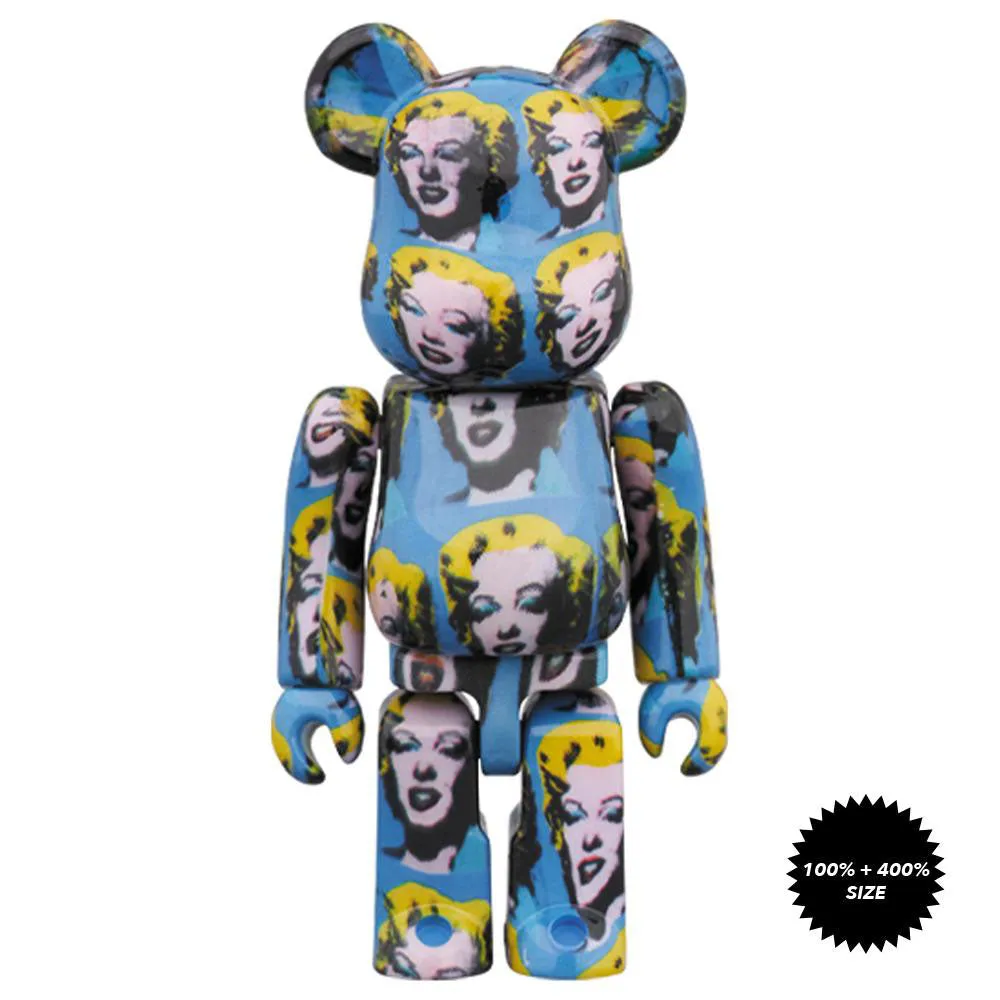 Andy Warhol Marilyn Monroe 100%   400% Bearbrick Set by Medicom Toy x Warhol