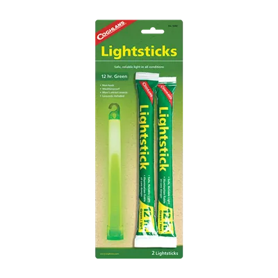 Coghlan's Green Lightsticks- 2 Pack | 12 Hours Lifetime