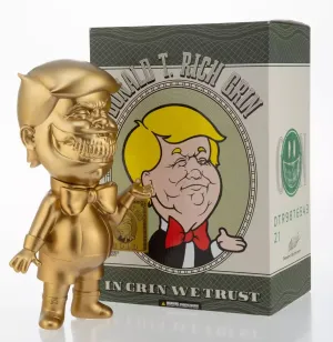 Donald T Rich Grin Gold Art Toy by Ron English