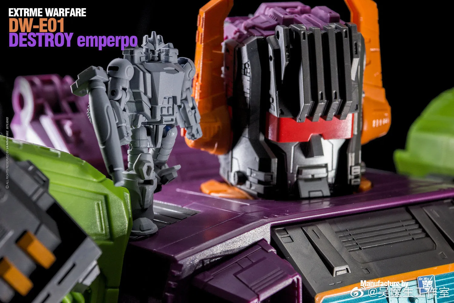 Dr.Wu & Mechanic Studio Extreme Warfare DW-E01 Destroy Emperpo (Galvatron) / DW-E02  Monitor Officer (Soundwave) Legends Class fit to Earthrise Titan Class 2 in 1 set 6cm / 4.6"