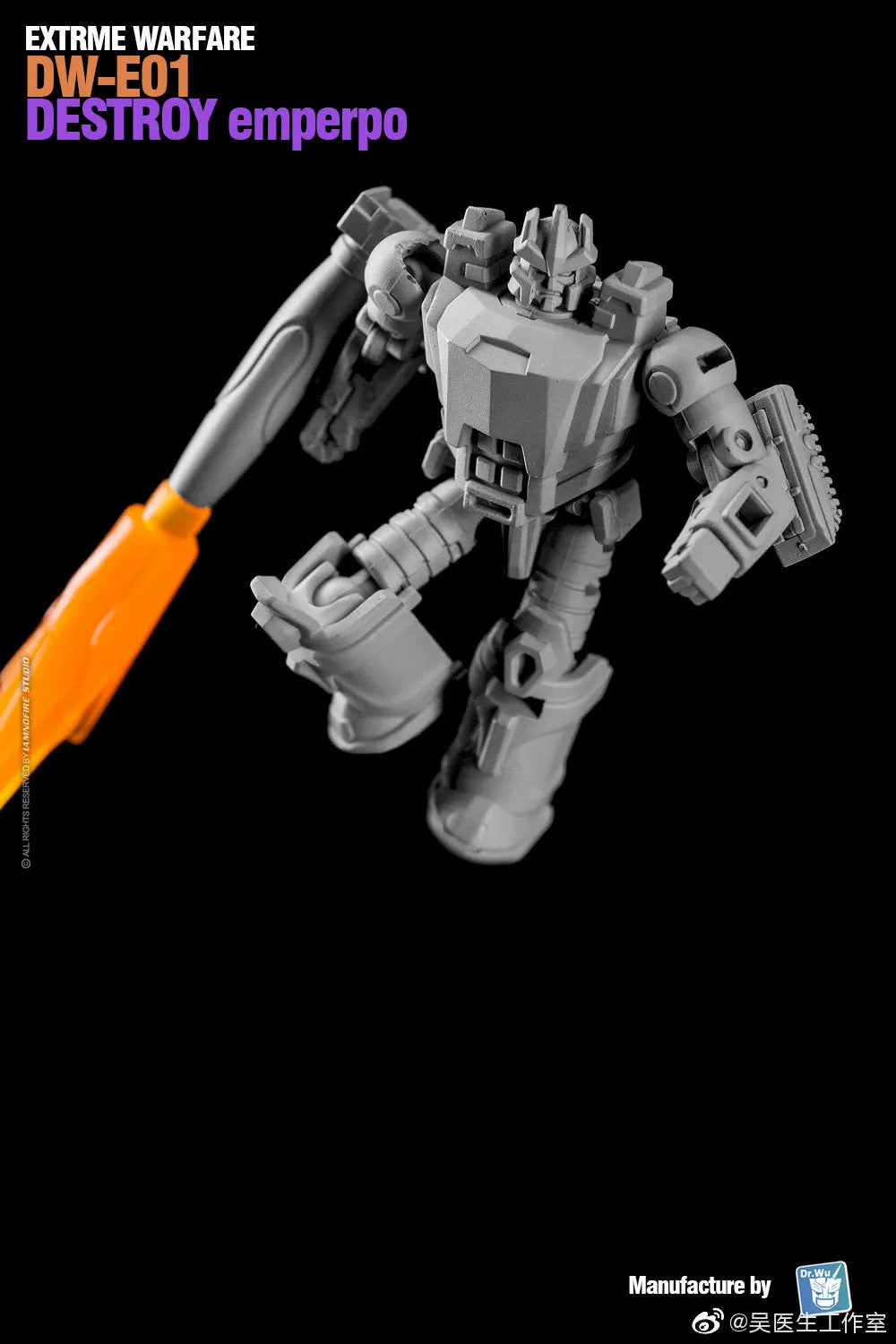 Dr.Wu & Mechanic Studio Extreme Warfare DW-E01 Destroy Emperpo (Galvatron) / DW-E02  Monitor Officer (Soundwave) Legends Class fit to Earthrise Titan Class 2 in 1 set 6cm / 4.6"