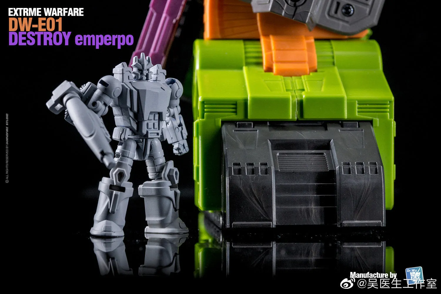 Dr.Wu & Mechanic Studio Extreme Warfare DW-E01 Destroy Emperpo (Galvatron) / DW-E02  Monitor Officer (Soundwave) Legends Class fit to Earthrise Titan Class 2 in 1 set 6cm / 4.6"