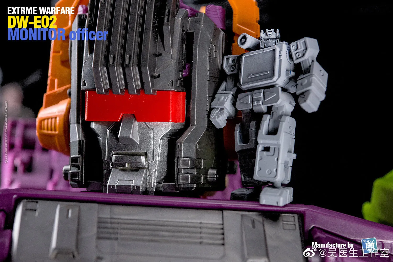 Dr.Wu & Mechanic Studio Extreme Warfare DW-E01 Destroy Emperpo (Galvatron) / DW-E02  Monitor Officer (Soundwave) Legends Class fit to Earthrise Titan Class 2 in 1 set 6cm / 4.6"