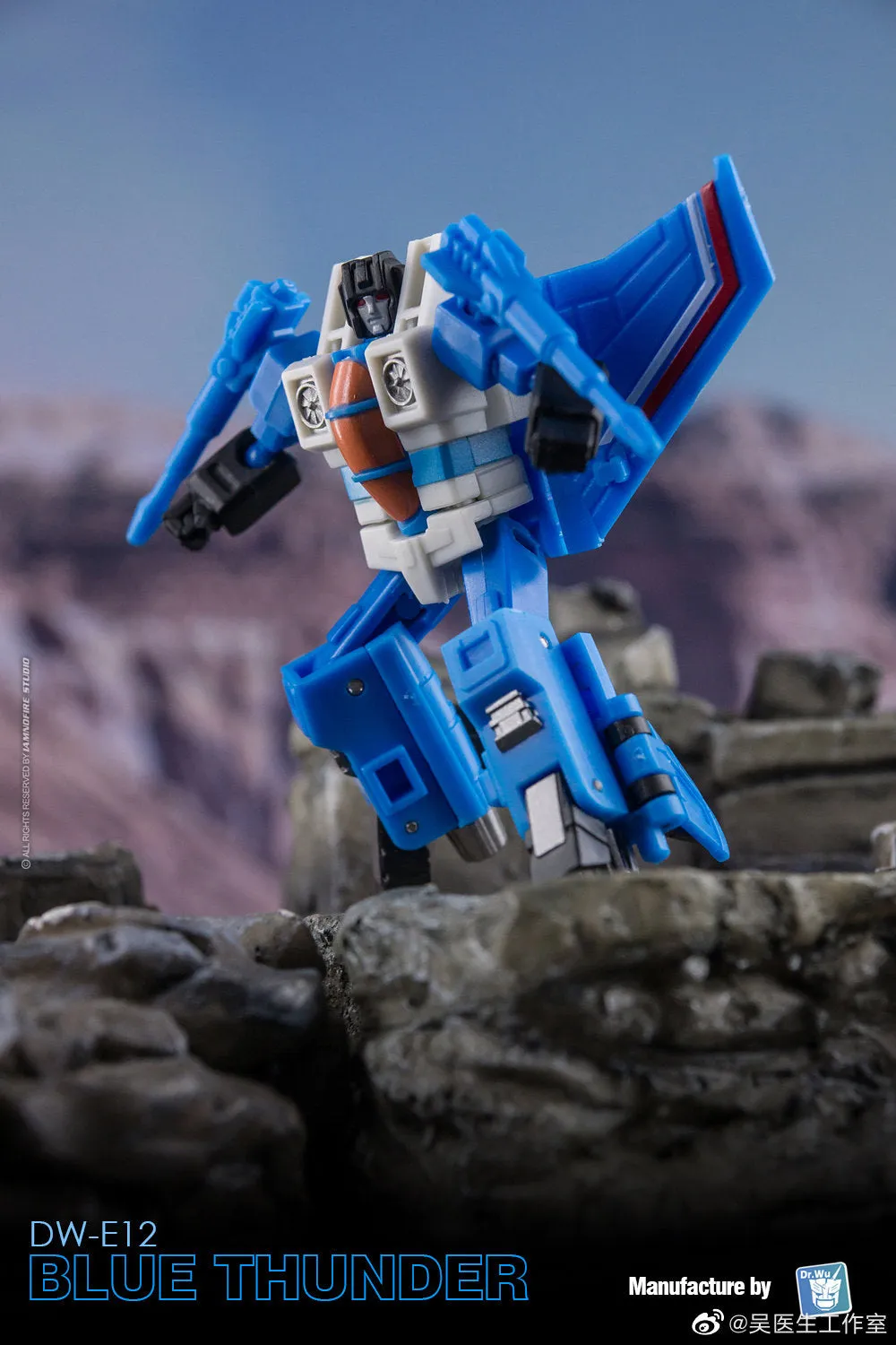 Dr.Wu & Mechanic Studio Extreme Warfare DW-E12 Blue Thunder  (Thundercracker) / DW-E13 Sky Glider (Powerglide) Legends Class (Core Class) fit to Earthrise Titan Class 2 in 1 set 6cm / 4.6"