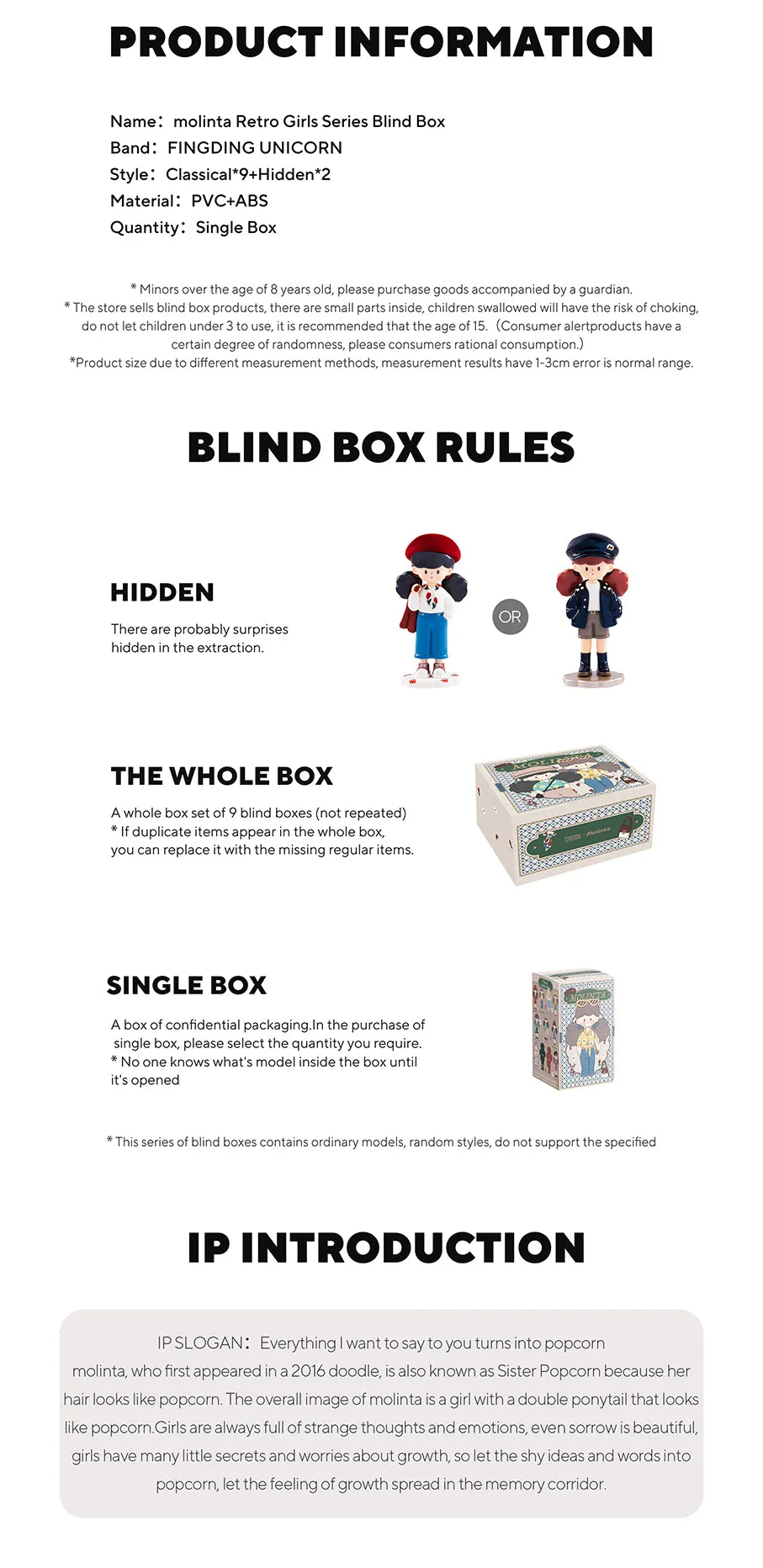 Finding Unicorn - Molinta Retro Girls Series Blind Box Finding Unicorn