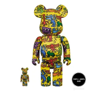 Keith Haring #5 100%   400% Bearbrick Set by Medicom Toy