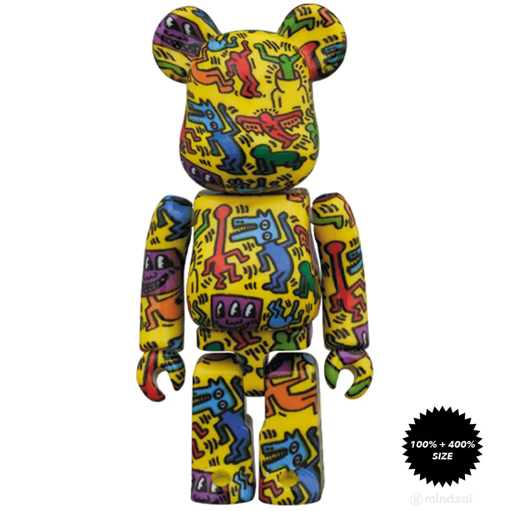 Keith Haring #5 100%   400% Bearbrick Set by Medicom Toy
