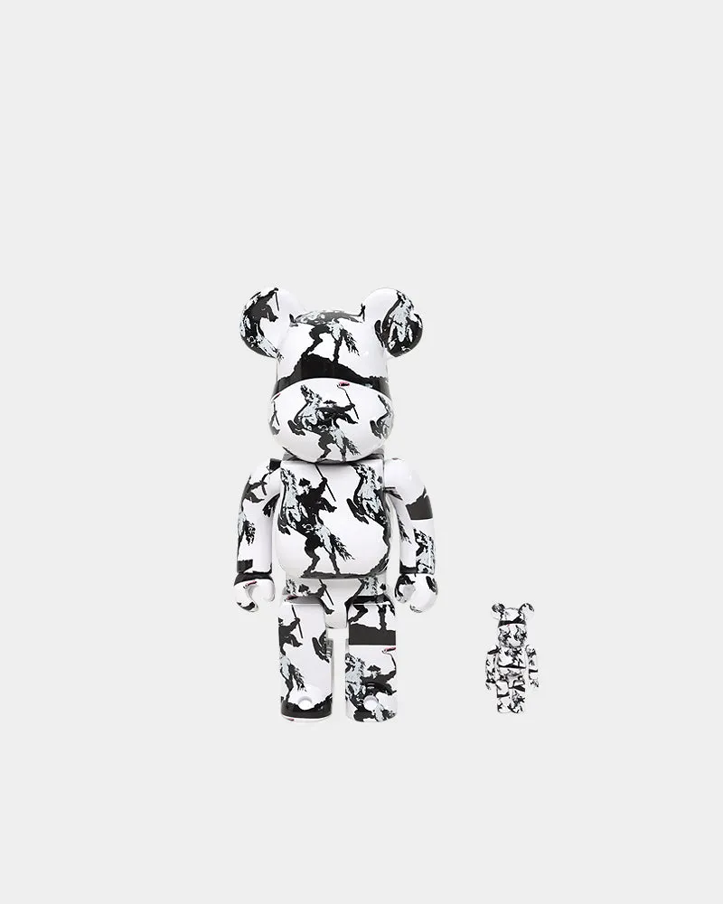 Medicom Toy Be@rbrick X Brandalism Highwayman 100% & 400% Figure Set Grey