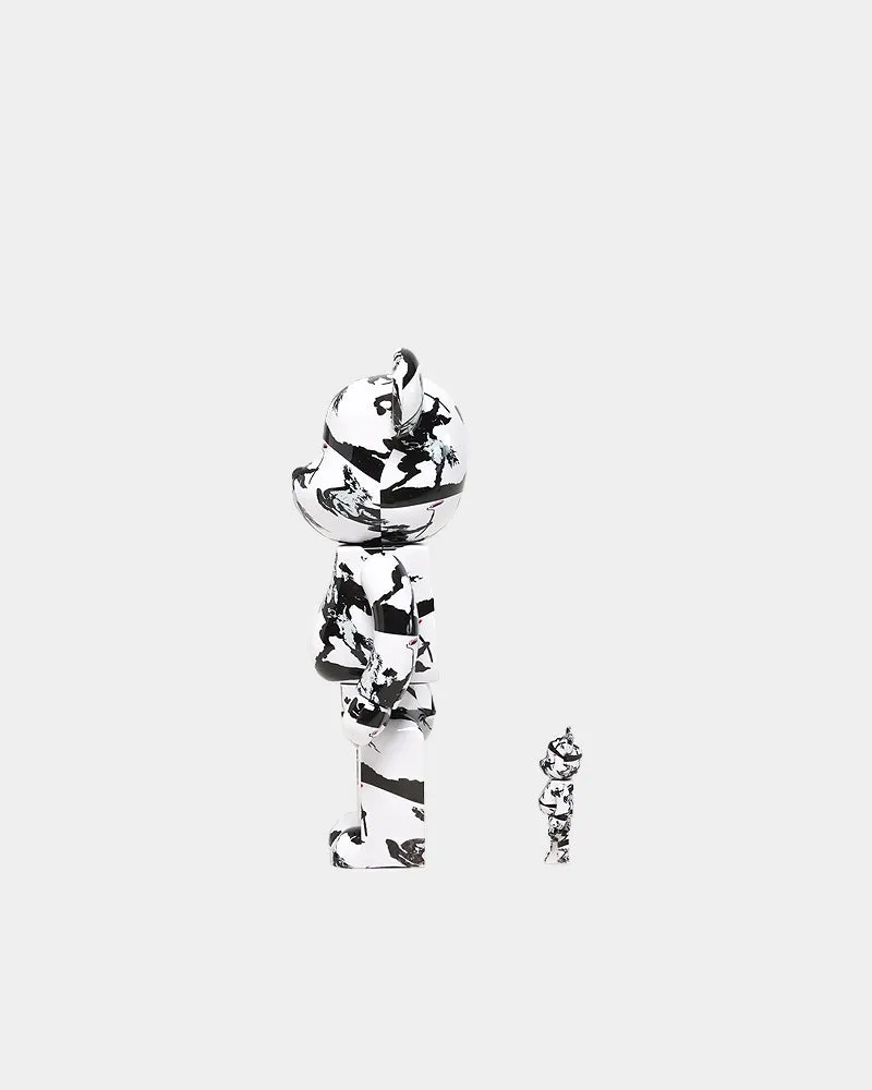 Medicom Toy Be@rbrick X Brandalism Highwayman 100% & 400% Figure Set Grey