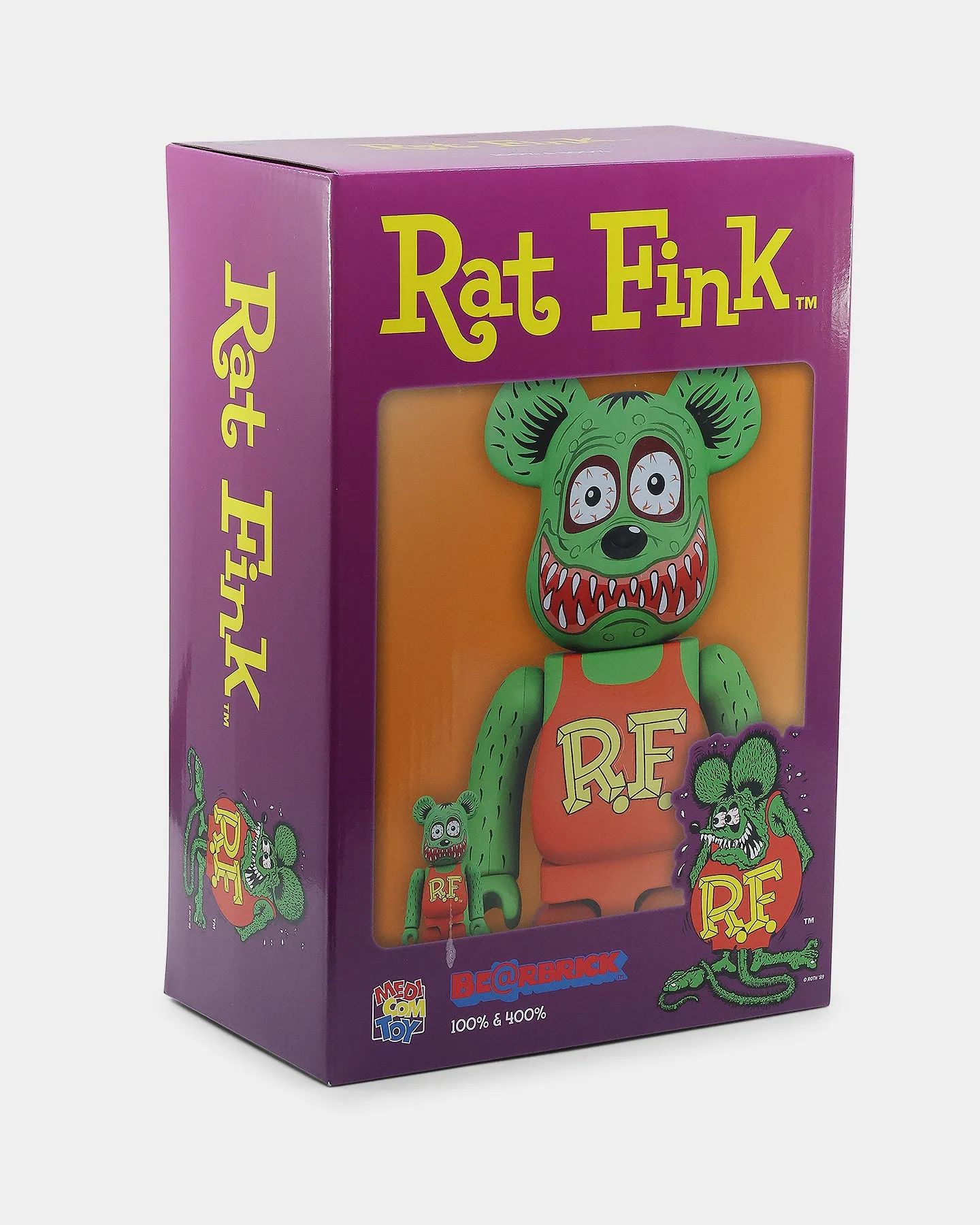Medicom Toy Be@rbrick X Rat Fink 100% & 400% Figure Set Green