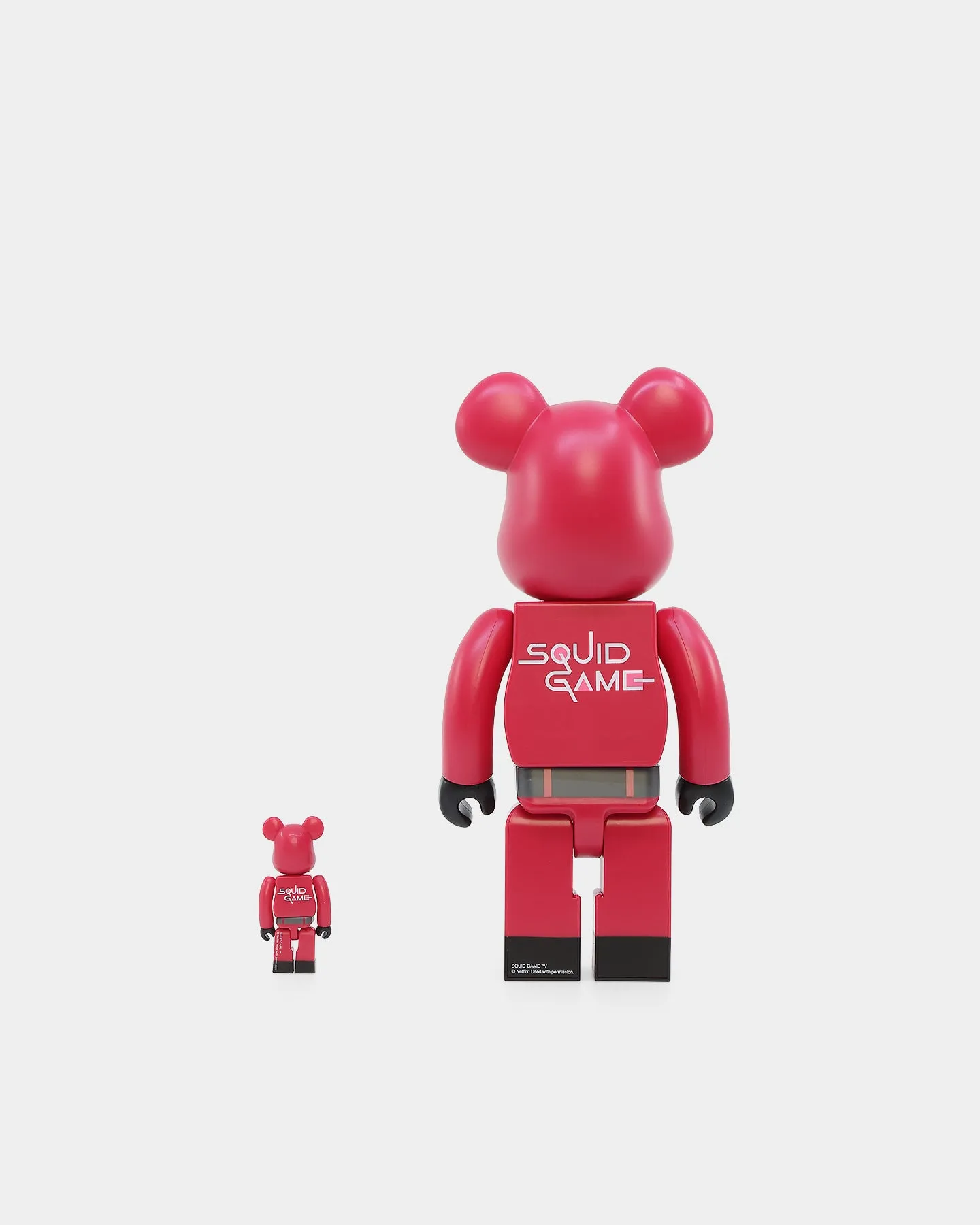 Medicom Toy Be@rbrick X Squid Games Triangle Guard 100% & 400% Figure Set Red/Black