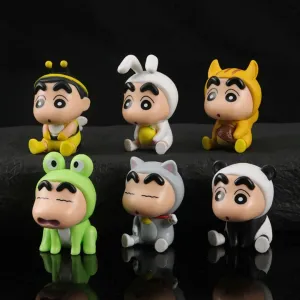 Premium Shinchan Collectibles |  Cartoon Collectible [Set of 6 Animal Dress Shin Chan]