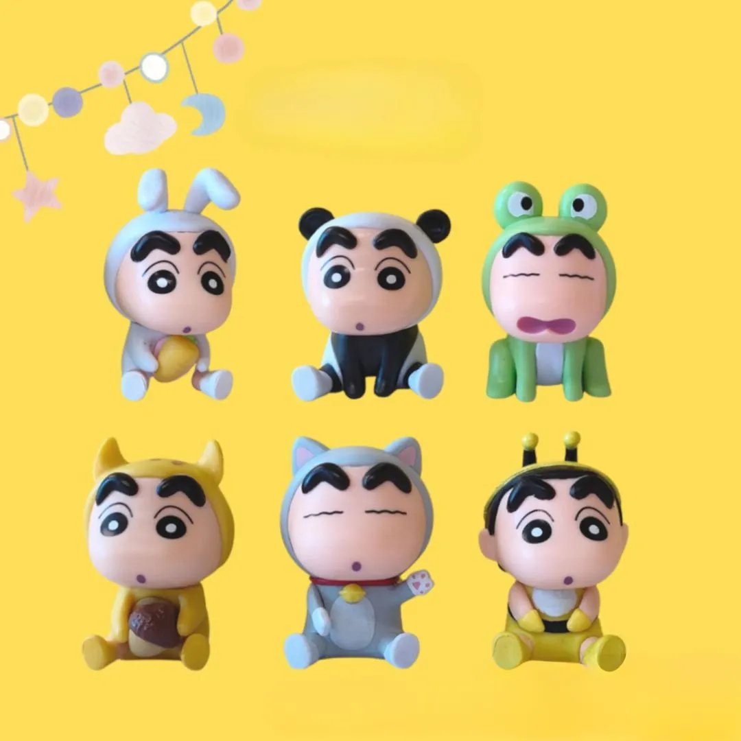 Premium Shinchan Collectibles |  Cartoon Collectible [Set of 6 Animal Dress Shin Chan]
